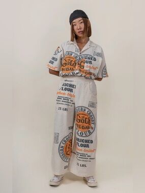NEW Vintage "Gold Medal " Flour Sack Wide-Leg Pants